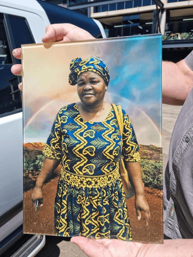 Square glass memorial plaque