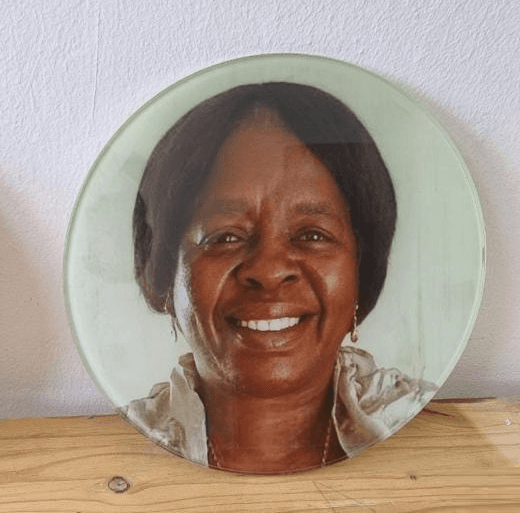 Round glass memorial plaques